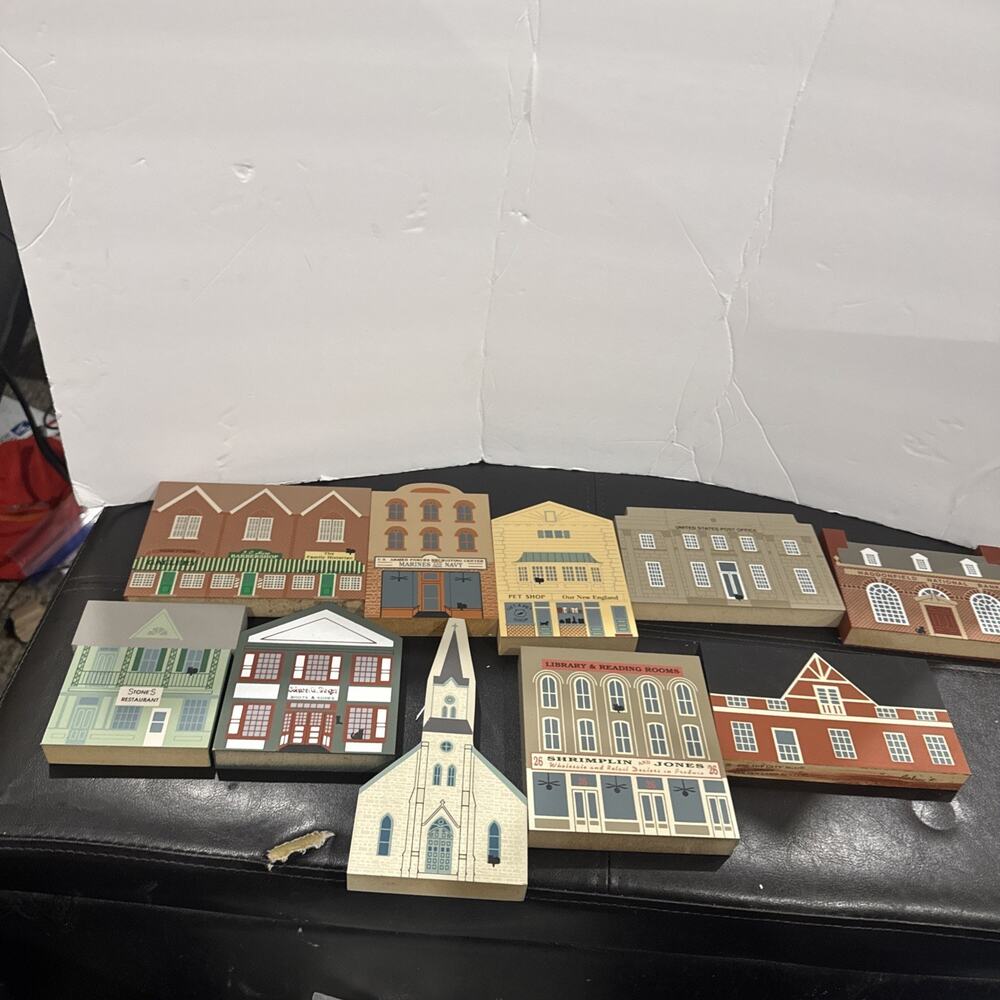 Cat’s Meow Village Wooden Building Shelf Sitters Lot of 10 Series XI USA